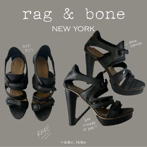 Rag & Bone Black Strappy High Heeled Sandals